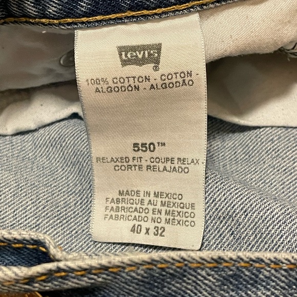 Men’s Levi’s 550 Relaxed Fit Jeans 40x32 Blue Denim Straight Casual Western READ - Picture 6 of 11